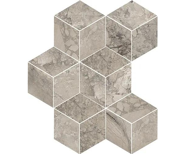 Dlažba jako mramor Bottega Angel Heart Hexagon Walnut 30x40 Luc. Rett. - šedá