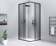 Gelco Sigma Simply Black čtvercový Sprchový Kout 1000x1000 Mm, Rohový Vstup, Sklo Brick