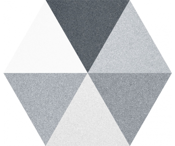 Retro dlažba Codicer Prisma Grey 22x25 Hexagonal - šedá
