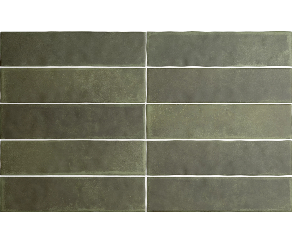 Retro dlažba Equipe Argile Khaki 6x24,6 - zelená