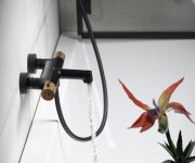 Sapho Solaris Nástěnná Vanová Termostatická Baterie, černá/měď Mat