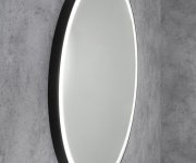 Sapho Kadris Kulaté Zrcadlo S Led Osvětlením ø 100cm, černá Mat