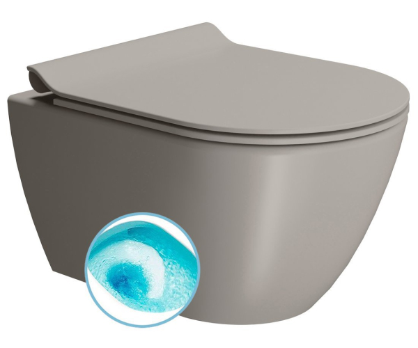Gsi Pura Závěsná Wc Mísa, Swirlflush, 36x50cm, Tortora Dual-mat