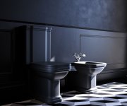 Kerasan Waldorf Bidet Stojící 37x65cm, černá Mat