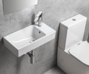 Cerastyle Nuali Keramické Umývátko 50x25cm, Baterie Vpravo, Bílá