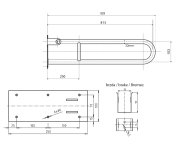 Sapho Handicap Madlo Sklopné 813mm, Bílá