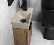 Sapho Piccolino Betonové Umývátko 30,8x17cm, Baterie Vpravo, Písková Mat
