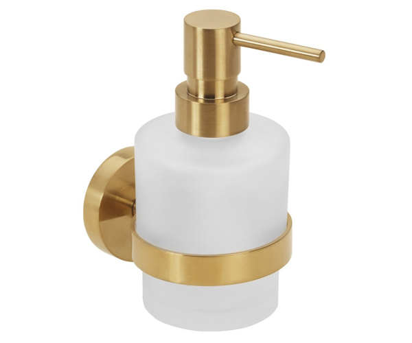 Sapho X-round Gold Dávkovač Mýdla 200ml, Mléčné Sklo, Zlato Mat