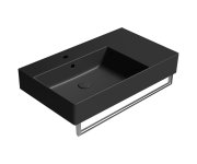 Gsi Kube X Keramické Umyvadlo 80x47cm, S Odkládací Plochou Vpravo, černá Mat