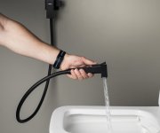 Sapho Cubemix Podomítková Bidetová Baterie Se Stop Sprškou, Hranatá, černá Mat