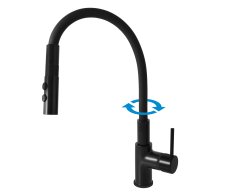 Dřezová baterie s flexibilním ramínkem SEINA Černá - matná 1/2" SE919.5/12CMAT