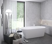 Vana Solo - Vana Solo 178x80, volně stojící, bílá, krytka přepadu a odtoku chrom XC00100025