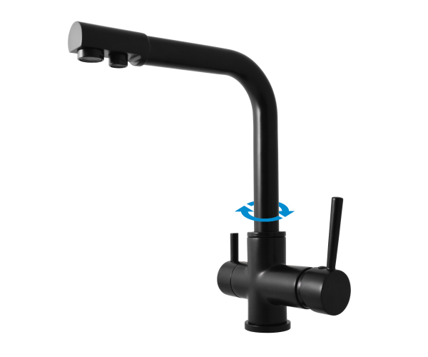 Dřezová baterie na dvě vody SEINA Černá - matná 1/2" SE918.5CMAT
