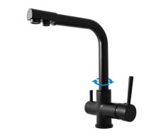 Dřezová baterie na dvě vody SEINA Černá - matná 1/2" SE918.5CMAT