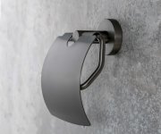 Sapho X-round Gun Metal Držák Toaletního Papíru S Krytem, Gun Metal