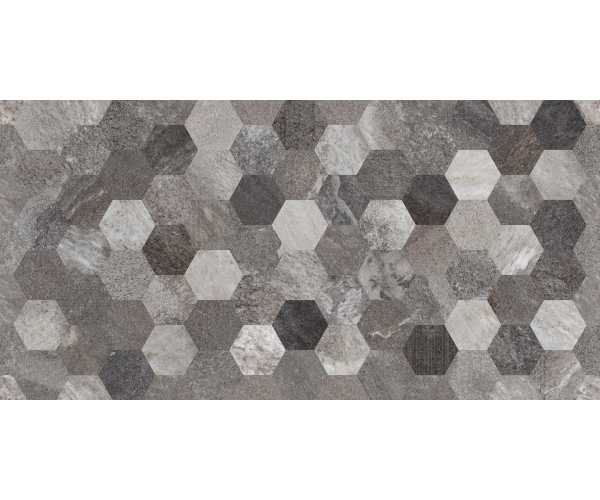 Dlažba jako kámen Piemme Evoluta Cluster Dark 60x120 Nat. Rett. - šedá