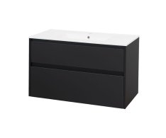 Mereo Opto, Koupelnová Skříňka S Keramickým Umyvadlem 101 Cm, černá