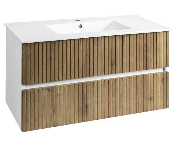 Aqualine Paneda Strip Umyvadlová Skříňka 99,5x55x45,2cm, Dub Emporio