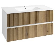 Aqualine Paneda Strip Umyvadlová Skříňka 99,5x55x45,2cm, Dub Emporio