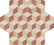 Retro dlažba Marca Corona Terra.Art Cubo T/C Esagono 25x21,6