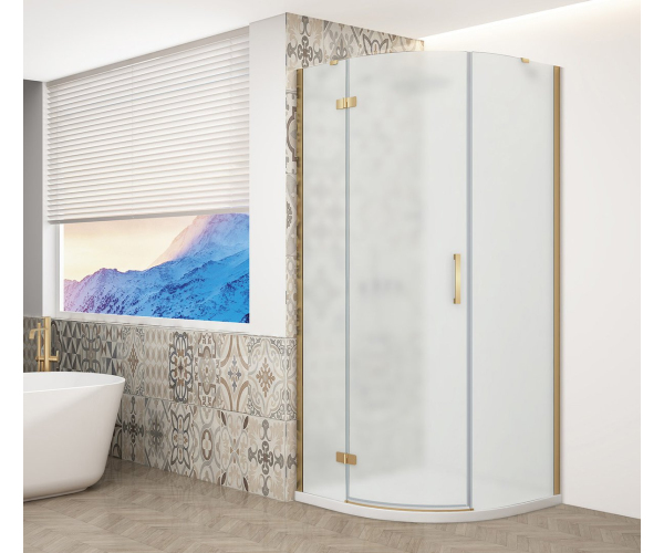 Gelco Trinity Gold Matt čtvrtkruhový Sprchový Kout 900x900mm, Matné Sklo, Levé