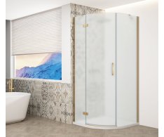 Gelco Trinity Gold Matt čtvrtkruhový Sprchový Kout 900x900mm, Matné Sklo, Levé