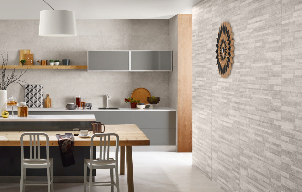 Realizace Šedé kuchyňské obklady s mozaikou Love Ceramic Nest