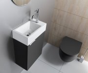 Sapho Amarok Umývátko, Litý Mramor, 40x22cm, Baterie Vpravo, Bílá