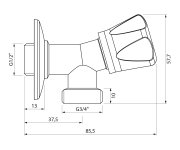 Aqualine Pračkový Ventil Se Zpětným Ventilem, 1/2"x3/4", Chrom
