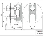 Laguna, Podomítková Sprchová Baterie Pro 3 Odběrná Místa, S Aq-boxem A Keramickým Přepínačem LGA167CD