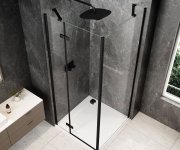 Polysan Globe Black čtvercový Sprchový Kout 900x900mm, čiré Sklo, Levé