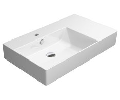 Gsi Kube X Keramické Umyvadlo 80x47cm, S Odkládací Plochou Vpravo, Bílá Extraglaze