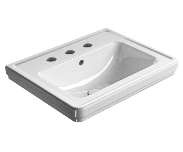 Gsi Classic Keramické Umyvadlo 60x46cm, 3 Otvory, Bílá Extraglaze