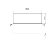 Sapho Odetta Deska Rockstone 1260x12x445mm, Bílá Mat