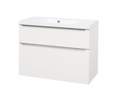 Mereo Mailo, Koupelnová Skříňka S Umyvadlem Z Litého Mramoru 101 Cm, Bílá, Elox Al Madlo