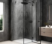 Polysan Globe Black čtvercový Sprchový Kout 900x900mm, čiré Sklo, Pravé