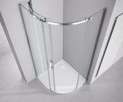 Polysan Thron Round čtvrtkruhová Sprchová Zástěna 900x900mm, čiré Sklo, Levá
