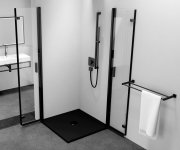 Polysan Zoom Black čtvercový Sprchový Kout 800x800mm, Rohový Vstup