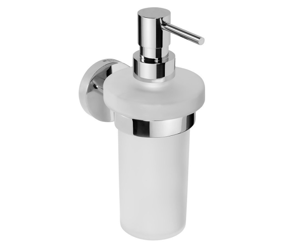 Sapho X-round Dávkovač Mýdla 230ml, Mléčné Sklo, Chrom