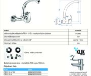 Dřezová Stěnová Baterie S Horním Litým Ramínkem, Rozteč 150 Mm - Chrom - Perla PR3115-U