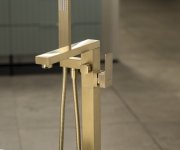 Sapho Cubemix Vanová Baterie S Připojením Do Podlahy, Zlato Mat