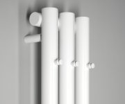 Sapho Pilon Otopné Těleso 196x1800mm, Se Třemi Háčky Pro Ručník, Bílá Mat