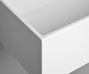 Sapho Cubis Umyvadlo, Litý Mramor, 100x40cm, Bez Otvoru, Bílá