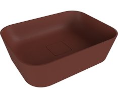 Polysan Banera Square Umyvadlo Na Desku, Litý Mramor, 50x36cm, Hnědá Mat