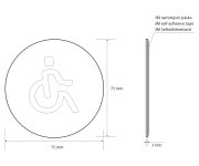 Sapho Cedule Wc Vozíčkář, ø 75mm, Nerez Mat