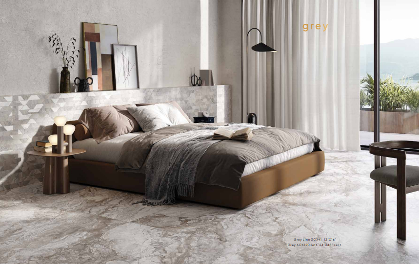 Dlažba jako mramor Bottega Angel Heart Line Grey 30x41 Luc. Rett.