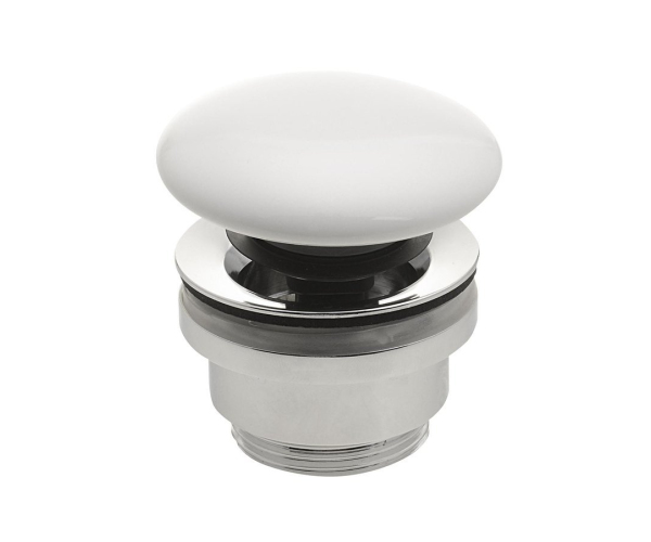 Sapho Umyvadlová Výpust 5/4“, Click-clack, Keramická Zátka, 5-63mm, Bílá