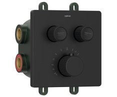 Sapho Smart Select Podomítková Sprchová Termostatická Baterie, Box, 2 Výstupy, černá Mat