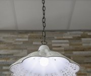 Sapho Lampedusa Závěsné Svítidlo E27, 60w, 230v, Ip21, Keramické Stínítko 39cm, Mosazný řetěz