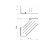 Metaform Myline Rohová Polička Do Sprchy, 214x90x214mm, černá Mat